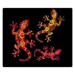 Ornate Lizards Double Sided Flano Blanket (small)  by Valentinaart