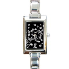 Ornate Lizards Rectangle Italian Charm Watch by Valentinaart