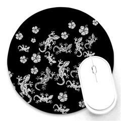 Ornate Lizards Round Mousepads by Valentinaart