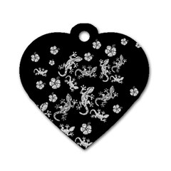 Ornate Lizards Dog Tag Heart (one Side) by Valentinaart