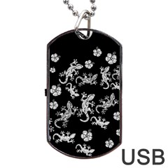 Ornate Lizards Dog Tag Usb Flash (two Sides) by Valentinaart