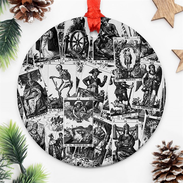 Tarot cards pattern Ornament (Round)