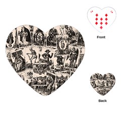 Tarot Cards Pattern Playing Cards (heart)  by Valentinaart