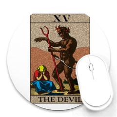 The Devil - Tarot Round Mousepads by Valentinaart