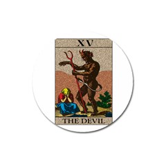 The Devil - Tarot Magnet 3  (round) by Valentinaart