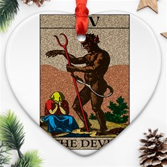 The Devil - Tarot Heart Ornament (two Sides) by Valentinaart