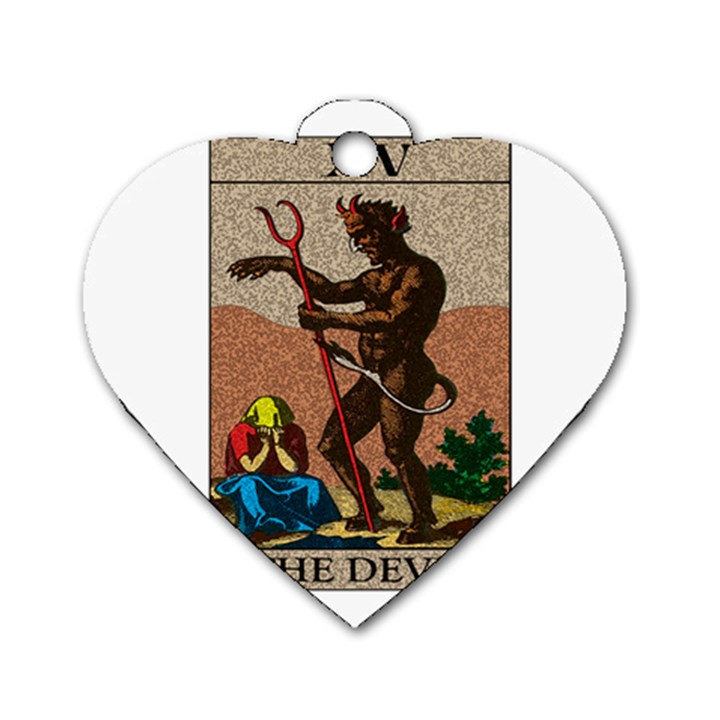 The Devil - Tarot Dog Tag Heart (One Side)