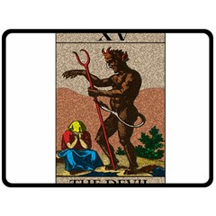 The Devil - Tarot Fleece Blanket (large)  by Valentinaart