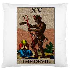 The Devil - Tarot Large Flano Cushion Case (one Side)