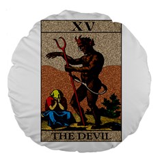 The Devil - Tarot Large 18  Premium Flano Round Cushions by Valentinaart