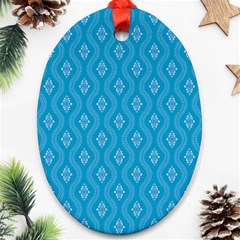 Blue Ornamental Pattern Ornament (oval)