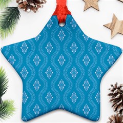 Blue Ornamental Pattern Ornament (star)