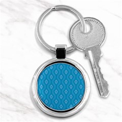 Blue Ornamental Pattern Key Chains (round)  by TastefulDesigns