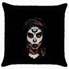 Voodoo  Witch  Throw Pillow Case (black) by Valentinaart