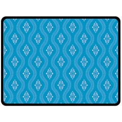 Blue Ornamental Pattern Fleece Blanket (large)  by TastefulDesigns