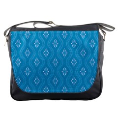 Blue Ornamental Pattern Messenger Bags by TastefulDesigns