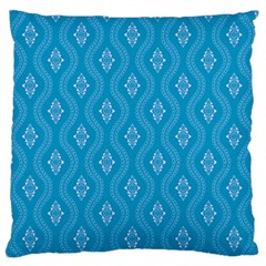 Blue Ornamental Pattern Large Flano Cushion Case (two Sides) by TastefulDesigns