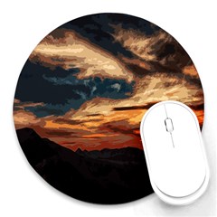 Landscape Round Mousepads by Valentinaart