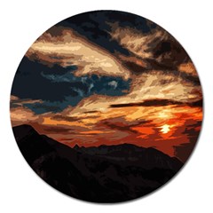 Landscape Magnet 5  (round) by Valentinaart