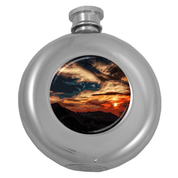 Landscape Round Hip Flask (5 oz)