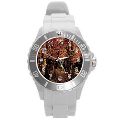 Landscape Round Plastic Sport Watch (l) by Valentinaart