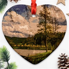 Landscape Heart Ornament (two Sides) by Valentinaart