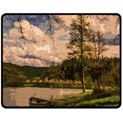 Landscape Double Sided Fleece Blanket (medium)  by Valentinaart