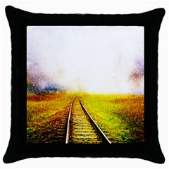 Landscape Throw Pillow Case (black) by Valentinaart