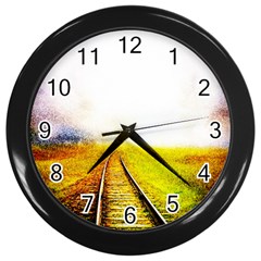 Landscape Wall Clocks (black) by Valentinaart