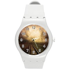 Landscape Round Plastic Sport Watch (m) by Valentinaart