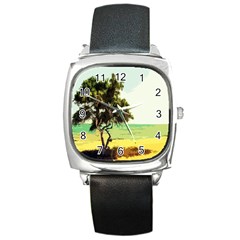 Landscape Square Metal Watch