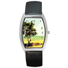 Landscape Barrel Style Metal Watch