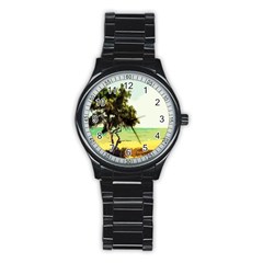 Landscape Stainless Steel Round Watch