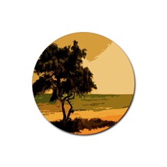 Landscape Rubber Round Coaster (4 Pack)  by Valentinaart