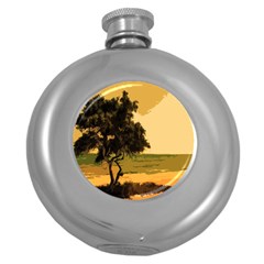 Landscape Round Hip Flask (5 Oz) by Valentinaart