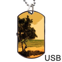 Landscape Dog Tag Usb Flash (one Side)