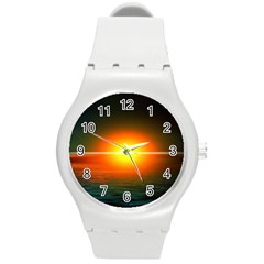 Landscape Round Plastic Sport Watch (m) by Valentinaart