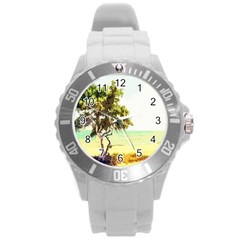 Landscape Round Plastic Sport Watch (l) by Valentinaart