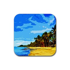 Landscape Rubber Coaster (square)  by Valentinaart