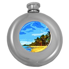 Landscape Round Hip Flask (5 Oz) by Valentinaart