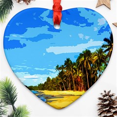 Landscape Heart Ornament (two Sides) by Valentinaart