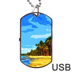 Landscape Dog Tag Usb Flash (one Side)