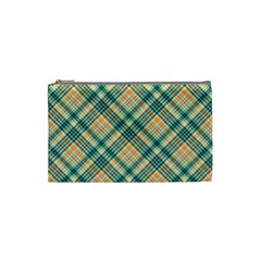 Teal Plaid 1 Cosmetic Bag (small)  by NorthernWhimsy