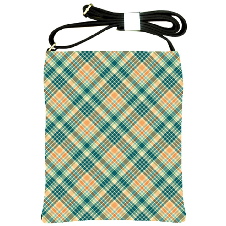 Teal Plaid 1 Shoulder Sling Bags