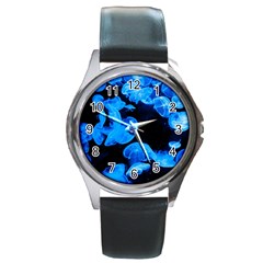 Jellyfish  Round Metal Watch by Valentinaart