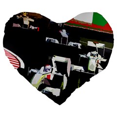 Formula 1 Large 19  Premium Heart Shape Cushions