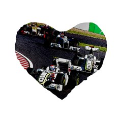 Formula 1 Standard 16  Premium Flano Heart Shape Cushions by Valentinaart