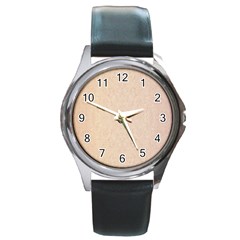 Pastel Colors Glitter Pattern Round Metal Watch