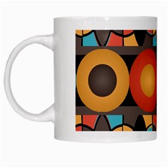 Colorful Geometric Composition White Mugs by linceazul