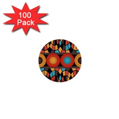 Colorful Geometric Composition 1  Mini Buttons (100 Pack)  by linceazul